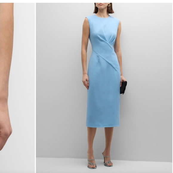 $1295_Sold out_ E.Stott Mila Sleeveless Crossover Wool Midi Dress - Picture 3 of 4